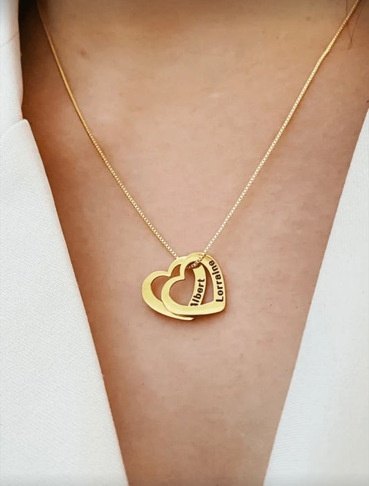 LIV - Gepersonaliseerde Hartjes Ketting (Goud & Zilver)