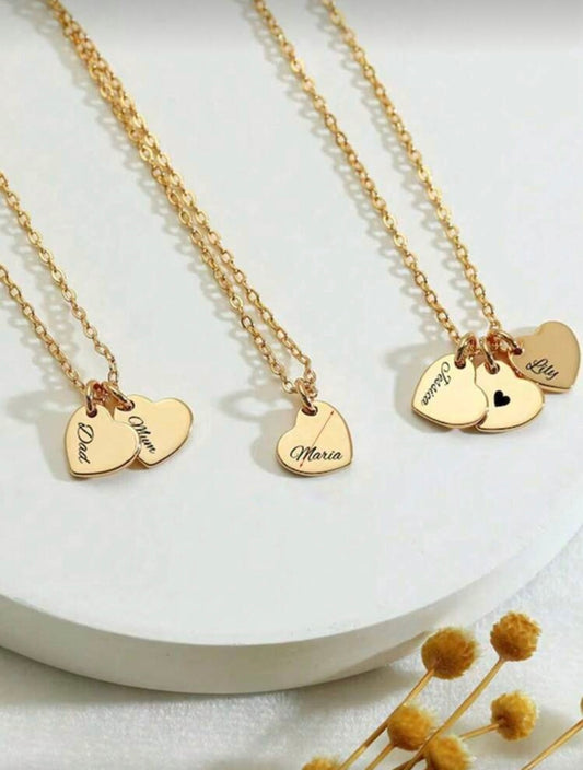 JAILY - Gepersonaliseerde Ketting met Hartjes & Namen (Goud & Zilver)